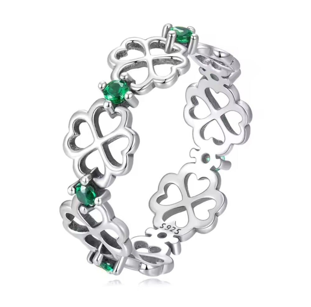 Emerald Clover Ring