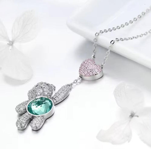 Bear & Heart Necklace