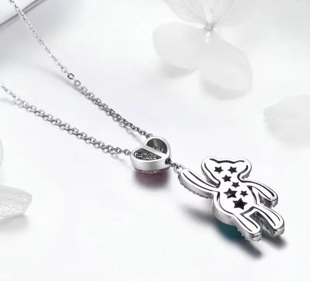 Bear & Heart Necklace